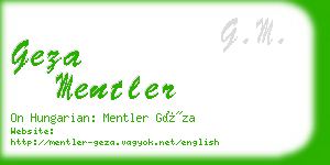 geza mentler business card